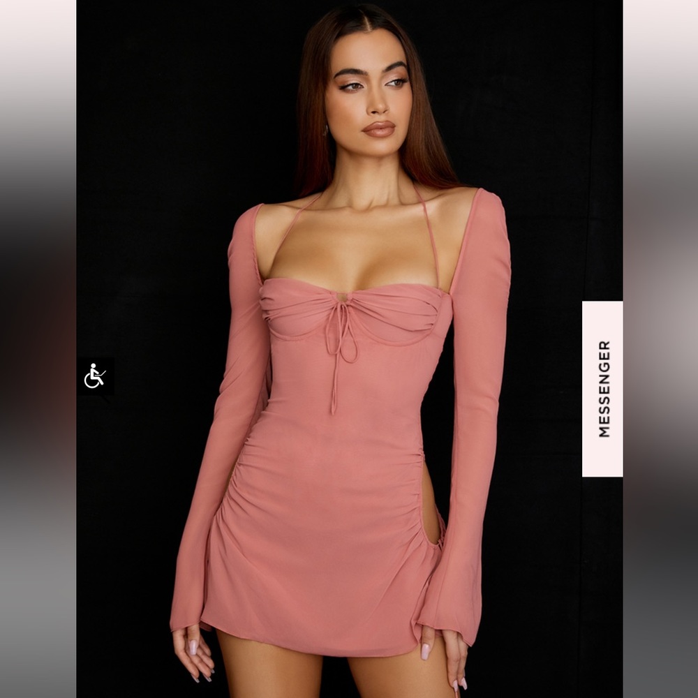 BABY PINK CHIFFON CUTOUT EXCHANGE OR SALE